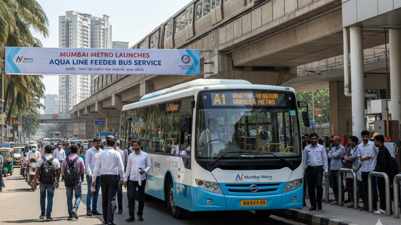 Mumbai Metro launches feeder bus service for Aqua Line