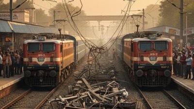 Damage to OHE near Godhra disrupts Indian train traffic